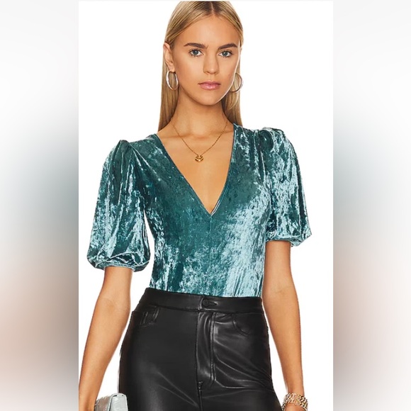 Free People Tops - Free People Don’t You Wish Velvet Bodysuit *GOOD USED CONDITION*